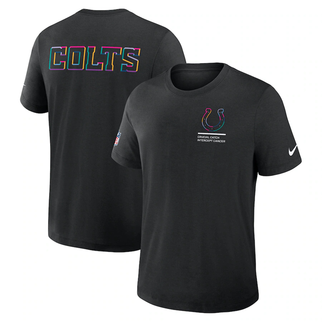 Men's Indianapolis Colts Black 2025 Crucial Catch Tri-Blend Dri-FIT T-Shirt